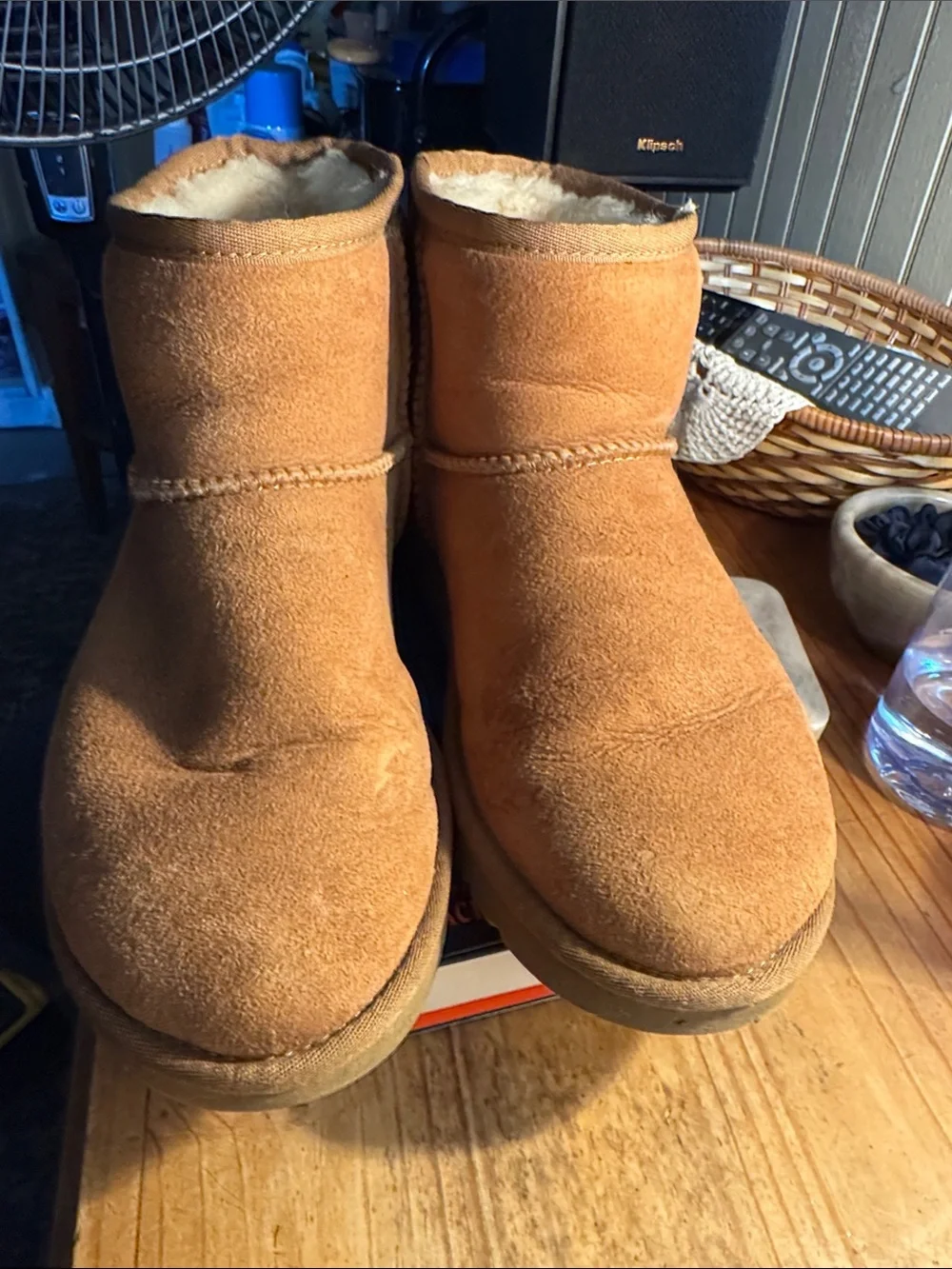 UGG Chestnut Suede Short Shearling Boots